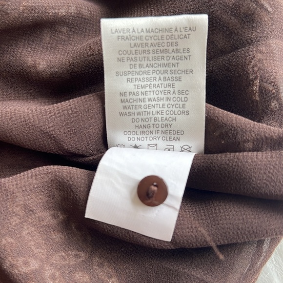 JOIE Long Sleeve Brown Floral and Metallic Blouse - Picture 13 of 13